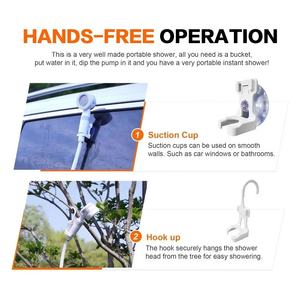 Douche portable compacte rechargeable pour le lavage de voiture, l'arrosage du jardin, le bain en plein air et le camping, avec jet doux, douche pour animaux de compagnie - Product Image 6