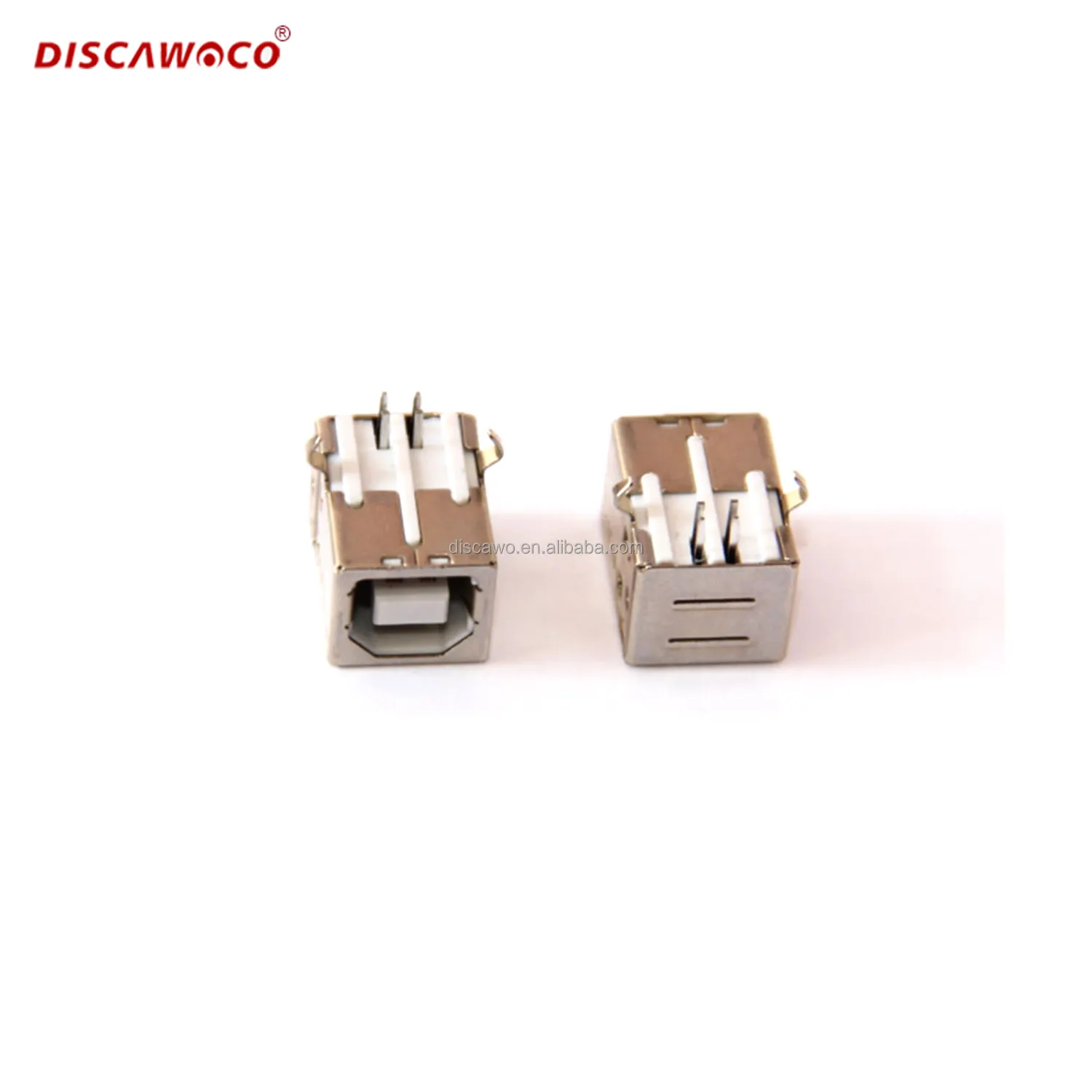 Disawo Port soket USB persegi untuk Printer Data antarmuka Usb tipe B perempuan 90 derajat PCB konektor orang tua tipe D