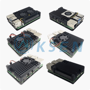 AI-KSEN 树莓派第五代外壳 树莓派5主动散热和冷却PWM调速风扇金属装甲外壳 - Product Image 1