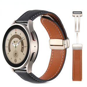 Bracelet 20mm 40mm 44mm Watch4 Classic 42 46mm Bracelet en cuir à boucle magnétique 45mm pour Galaxy Watch 5 pour <span class=keywords><strong>Samsung</strong></span> <span class=keywords><strong>Watch5</strong></span> <span class=keywords><strong>Pro</strong></span> Luxury - Product Image 1