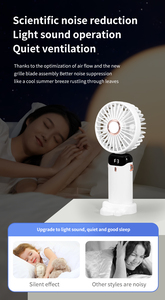 Quạt mini cầm tay có màn hình hiển thị năng lượng, quạt cầm tay ngoài trời có giá đỡ điện thoại di động - Product Image 5