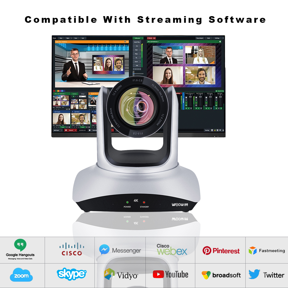 WODWIN OEM Factory 4K PTZ Video Conference Camera 12X 20X Zoom