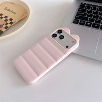 Coque de téléphone portable en TPU souple à oreilles de chat de dessin animé couleur unie pour iPhone 17 Pro Max 16 15 14 13 12 11