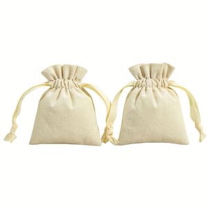 Sacs à cordon personnalisés pour bijoux, en coton et lin, pour ranger et offrir des colliers, des bracelets, des perles et des joncs - Product Image 4