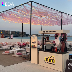 LEDA Party decoro appeso velo drappeggio soffitto di nozze incandescente LED luce bordo rosa drappeggi per eventi arredamento - Product Image 1