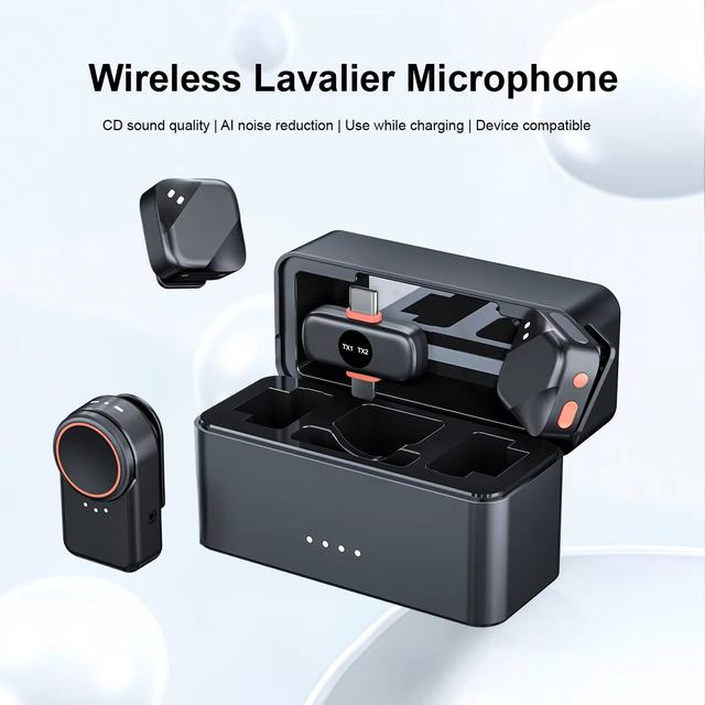 Professional Sound Quality AI Noise Reduction Wireless Microphone for Mobile Phones Camera