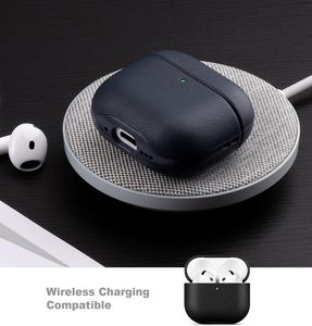 Vente en gros d'usine, étui pour <span class=keywords><strong>AirPods</strong></span> 1/<span class=keywords><strong>2</strong></span> en cuir véritable, étui <span class=keywords><strong>de</strong></span> protection luxueux pour écouteurs avec logo personnalisé - Product Image 5
