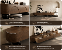Meuble TV moderne sur mesure en bois avec tiroirs de rangement, console multimédia pour salon, usine OEM ODM