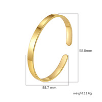 Bracelets Manchette en Acier Inoxydable Anti-ternissement pour Femme, Personnalisables, par Resoul Engraving Blanks Jewelry