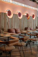 Banquette commerciale moderne pour restauration rapide, canapé en cuir en bois massif pour café, école et restaurants