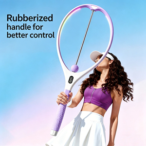 Raqueta de entrenamiento de tenis portátil, raqueta duradera de acero inoxidable y silicona PP - Product Image 6