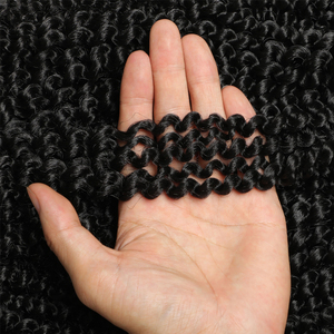 Extensions de cheveux synthétiques pour femmes, courtes, noires, tresses au crochet, Passion Twist, Marlybob, Jerry Curl, Kinky Curly, en fibre protéinée - Product Image 2