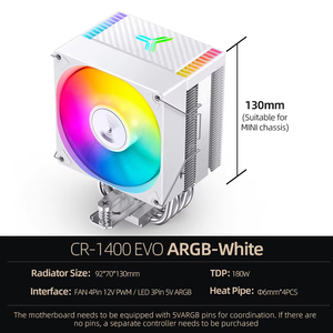 Jonsbo cr1400 EVO CPU Cooler argb yên tĩnh Fan 4 ống dẫn nhiệt tản nhiệt không khí cho lga1700 AM5 PCS Bộ vi xử lý Tản Nhiệt Máy Tính trường hợp - Product Image 5