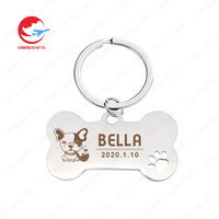 Pendentif en forme de coeur en forme de chien commémoratif plaqué or gravé nom d'animal breloques pour collier chaîne accessoires étiquette de chien