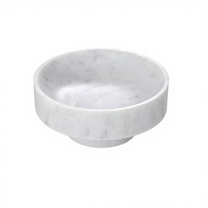 Trending Design Marble Fruits <b>Bowl</b> Round Shape Customized Size Salad Serving <b>Bowl</b> <b>For</b> Home Hotel And Restaurant - Product Image 1