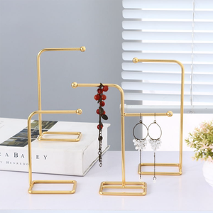 Gold Plated Necklace Holder Showroom Showcase Display Necklace Jewelry Holder Jewelry <b>Stand</b> for Table Decoration - Product Image 1