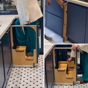 Échelles à coussinets ergonomiques pliables Étagère pour adultes légère Banc de sécurité antidérapant Pliable avec escabeaux Pied 3 <span class=keywords><strong>marches</strong></span> Pliable - Product Image 6