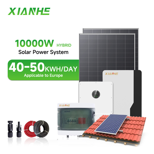 Hybrid Grid Solar System Whole House 51.2V 5KW 10KW 15KW Solar Energy System IP20 Protection