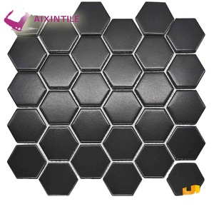 Màu đen và Màu Trắng Hình Lục Giác Hình Dạng Gốm Mosaic Ngưng Sàn Gạch - Product Image 5
