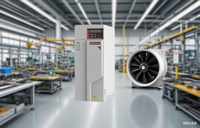 Variateur de fréquence (VFD) monophasé et triphasé à contrôle vectoriel 380V 480V 0,75kW 22kW 4kW IP20 pour l'automatisation logistique