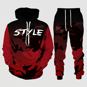 Ropa Urbana de Alta Calidad, Conjunto de 2 Piezas, Sudadera con Capucha Sublimada, Resistente al Viento, Transpirable, Sólida, Gruesa, Ligera, Tallas Grandes, Unisex - Product Image 3
