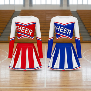Costumes de pom-pom girl pour adultes et jeunes filles ODM YNSEA TZ25059, impression numérique, spandex/polyester, logo au dos, ensemble uniforme de compétition - Product Image 3