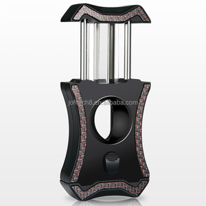 Nouveau coupe-cigares de luxe portable multifonctionnel 4-en-1 en acier inoxydable en forme de V, doublement pliable, avec porte-cigares - Product Image 2