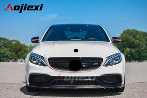 Splitter Anteriore in Fibra di Carbonio Stile PSM per Mercedes Benz <span class=keywords><strong>W205</strong></span> Classe <span class=keywords><strong>C</strong></span> <span class=keywords><strong>AMG</strong></span> C63 C63s Berlina 2015-2021, Kit Carrozzeria - Product Image 3