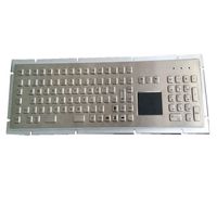 Clavier mécanique industriel robuste en acier inoxydable avec pavé tactile ou trackball, 107 touches, étanche