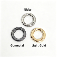 En gros, Mousquetons à ressort robustes en alliage de zinc et fer, anneaux en O dorés, boucles circulaires ouvrables pour sacs à main, bijoux et bricolage
