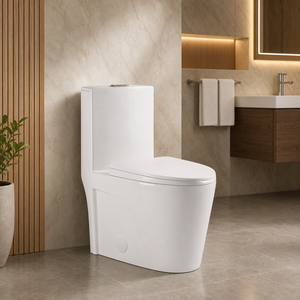 WC in Ceramica Monoblocco Moderno con Scarico <span class=keywords><strong>a</strong></span> Pavimento e <span class=keywords><strong>Sifone</strong></span>, Doppio Scarico, P-trap/S-trap, Vendita all'Ingrosso Diretta dalla Fabbrica - Product Image 1