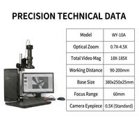 Microscope zoom industriel de précision avec une distance de travail de 90 à 200 mm pour la réparation de téléphones portables et la contrôle qualité