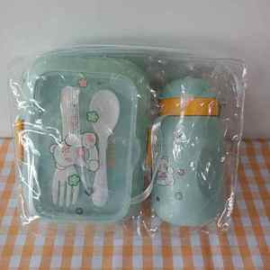 New Kawaii chàng trai cô gái 700ml leakproof 2 ngăn tiffin Bento hộp thực phẩm container Kid trường Hộp Ăn Trưa và Chai nước Bộ - Product Image 3