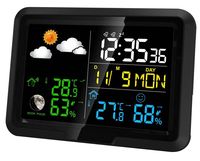 Estación Meteorológica con Pantalla LCD USB, Termómetro Digital Interior y Exterior, Higrómetro con Reloj Despertador, Material ABS, OEM, ODM
