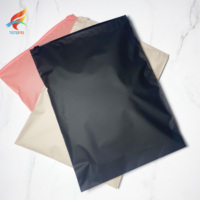 Sacs en plastique EVA noir givré avec fermeture éclair, logo personnalisé, recyclables et écologiques, fermeture éclair mate, pour vêtements, fourrures, chaussures, chaussettes, emballage