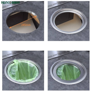 Cestino per Rifiuti Integrato <span class=keywords><strong>da</strong></span> Incasso per Piano di Lavoro - 12 Quarti, per Cucina e <span class=keywords><strong>Bar</strong></span>, con Coperchio a Filo, Pattumiera Incassata con Coperchio - Product Image 5