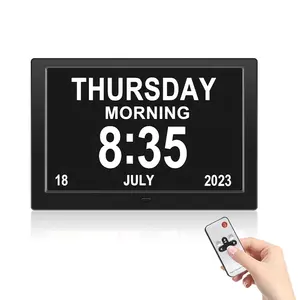 Fashional ODM/OEM 16:9 display scale Actions V100/B200 CPU 7 Inch Digital Day Calendar wall table Clock