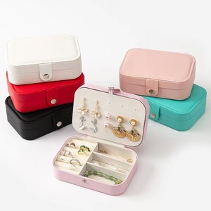 Wholesale Custom Velvet PU Leather Small Jewelry <b>Boxes</b> Portable and Decorative Square Storage for Bracelet <b>Earring</b> Jewellery - Product Image 5