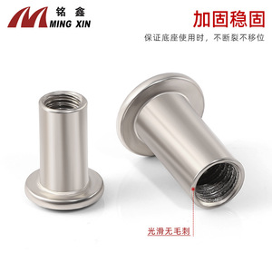 Écrou hexagonal à bride Mingxin M6 en acier inoxydable nickelé pour quincaillerie de meubles en bois - Product Image 1