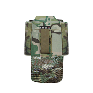 Cross-border outdoor tactical foldable mesh storage bag; adjustable drawstring-closure water bottle mesh pouch; portable utility - Product Image 4