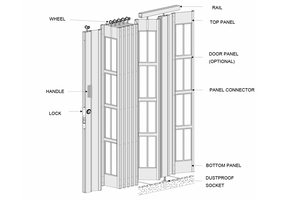 Porta Scorrevole Panoramica in Policarbonato Moderna ed Economica con Griglia Antifurto - Product Image 2