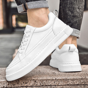 Zapatillas de cuero con cordones para hombre, estilo casual de otoño, talla grande, cómodas, transpirables, con puntera redonda y suela de espuma. - Product Image 4