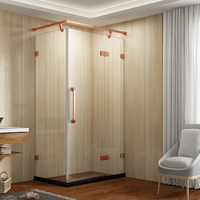 Salle de douche Cadre doré Cadre en aluminium Cabine de douche Vente à chaud Portes de douche de bonne conception