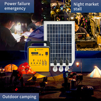 Système solaire domestique 10 kW, alimenté par batterie, sans fil, caméra solaire LED 4G, lumière IP54, température de couleur 6000K, intensité réglable, lampe de camping