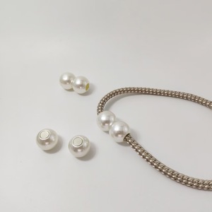 Imitation Pearl <b>Plastic</b> <b>Beads</b> 21mm Pair Magnetic DIY Jewelry Accessory For Necklace Scarf Crafting - Product Image 1