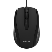 Souris optique filaire 3D AIKUN KM602 pour bureau et domicile, 1200 DPI, câble USB, roue en caoutchouc, Plug and Play