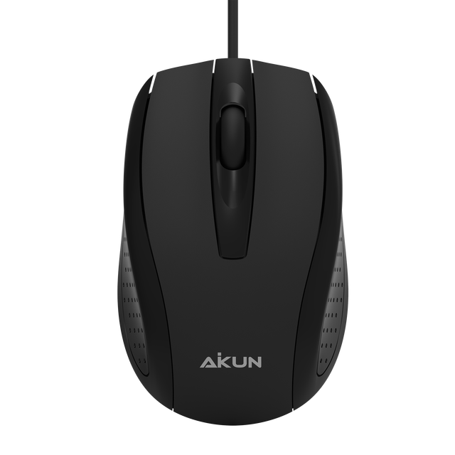 AIKUN KM602 Office Home Used Wired 3D Optical Mouse,1200DPI,USB Cable,Rubber Wheel,Plug and Play