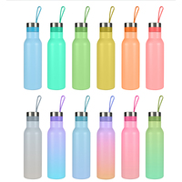 Nouveau design de bouteille d'eau en acier inoxydable de 500ml de bouteille d'eau chaude et froide sous vide en acier inoxydable avec logo pour l'école de voyage