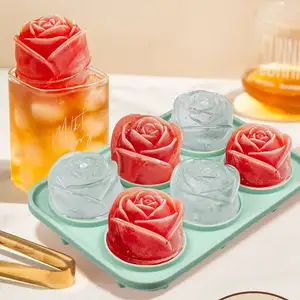 XDH610 Food Grade Silicone Plastic Metal Large Big/Small/Mini Whisky Cocktail Circle Ice Cube Silicone Ice Tray Mold Circle