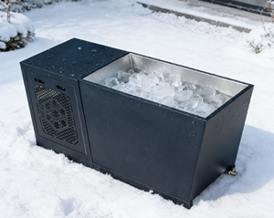 Modèles d'affaires modernes pour le bien-être : Baignoire de plongeon à froid en acier inoxydable, baignoires extérieures à eau froide pour bain de glace avec refroidisseur IPX5 - Product Image 5